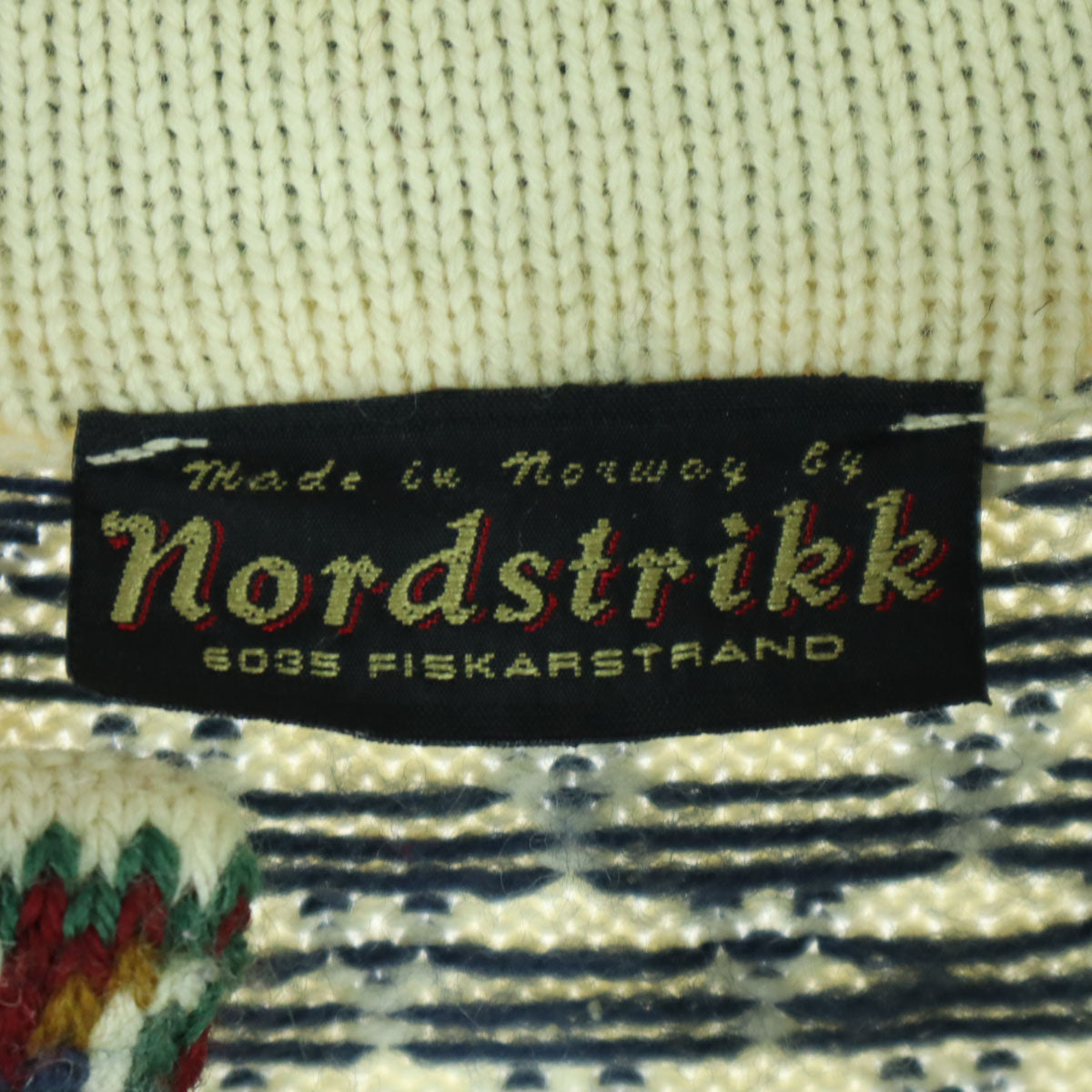 norstrikk ノルドストリック ノルウェー製 フェアアイル柄 メタルフック カーディガン M ホワイト系 ノルディック メンズ