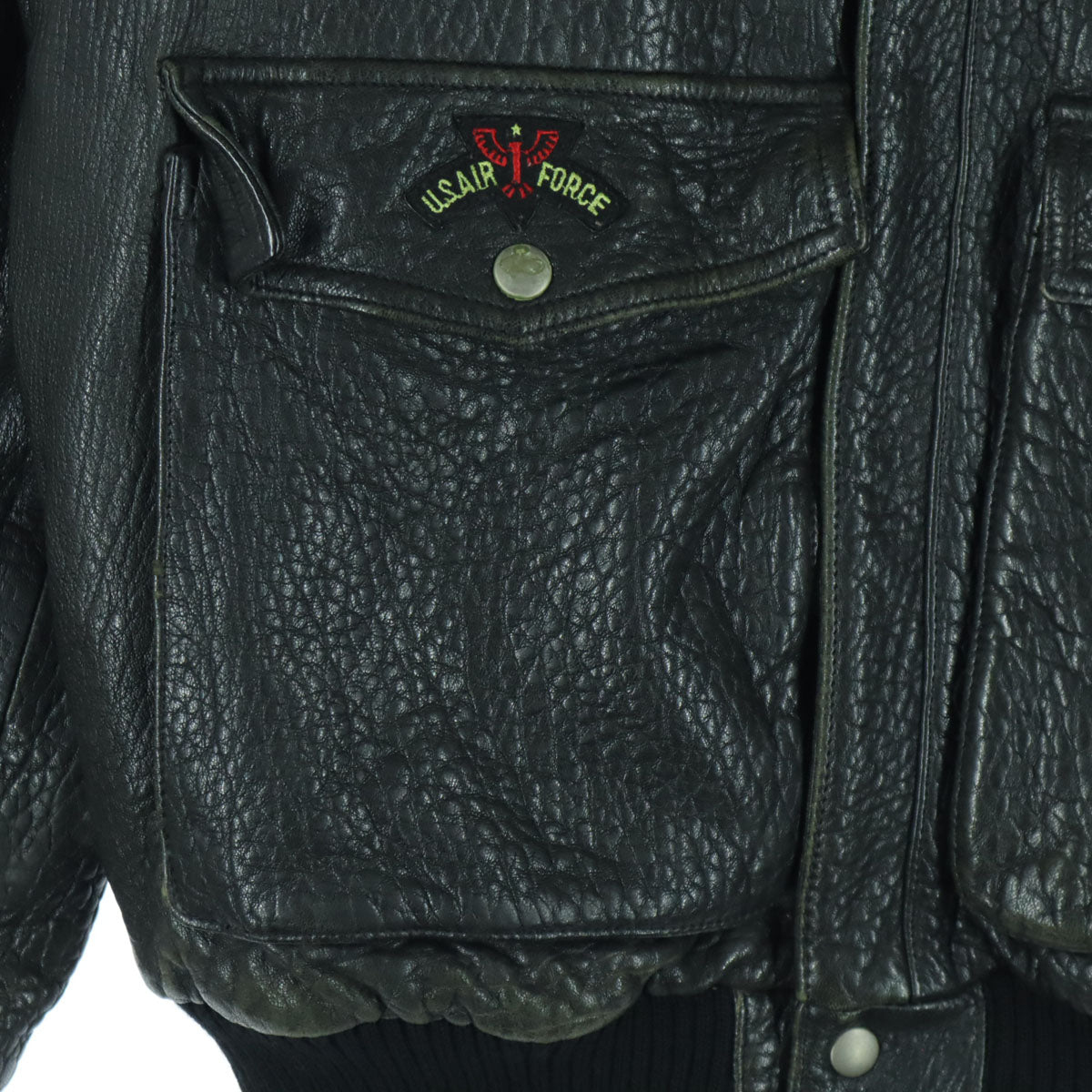 westbury ワッペン 長袖 G-1タイプ レザージャケット ブラック フライトジャケット メンズ