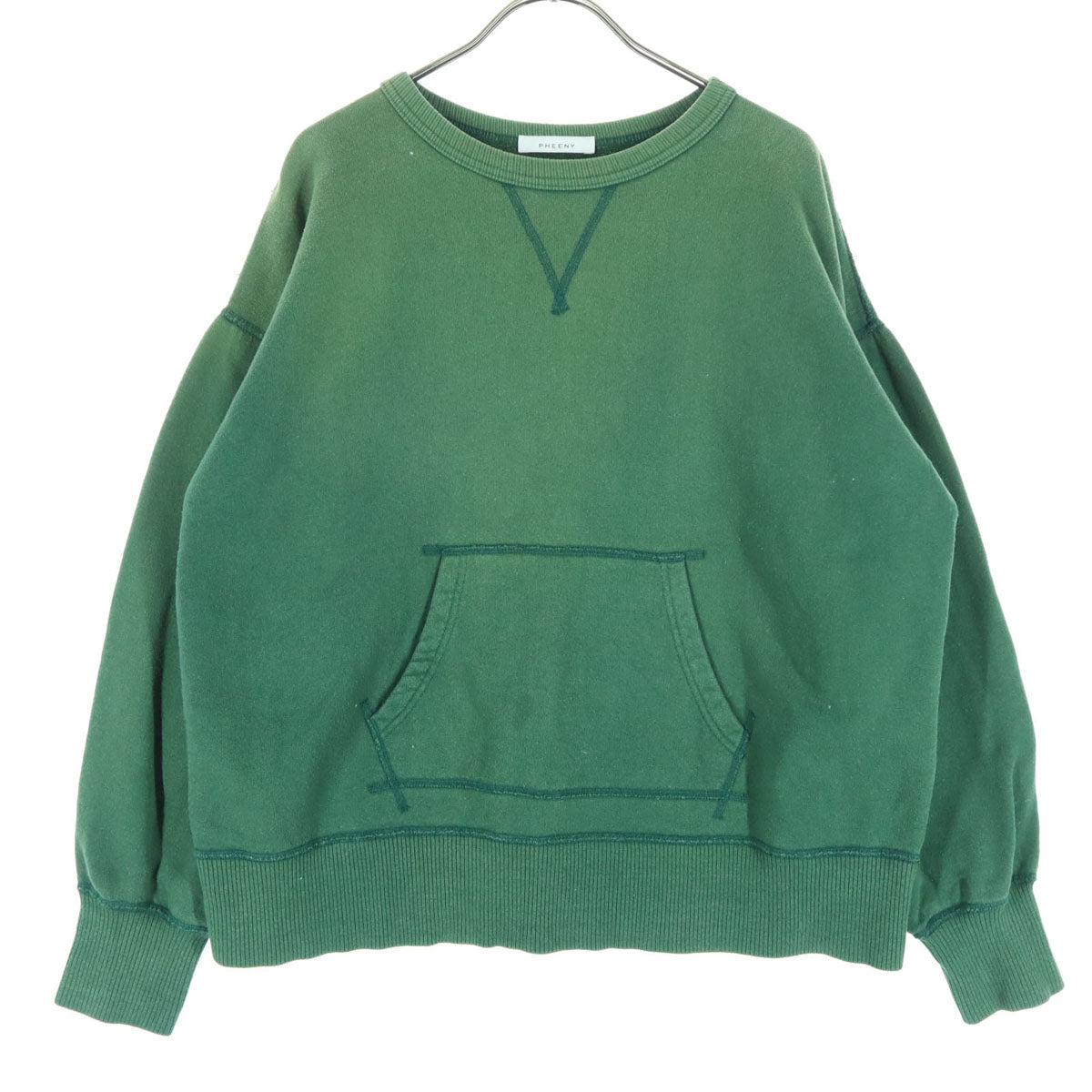 PHEENY フィーニー 裏起毛 コットン 長袖 トレーナー F グリーン レディース