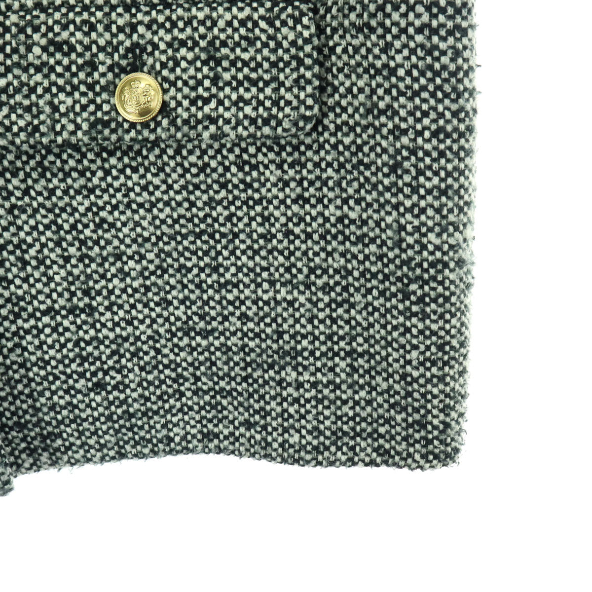 美品 Mila Owen ミラオーウェン ツイード 金ボタン ノーカラージャケット O グレー 09WFJ234015 レディース