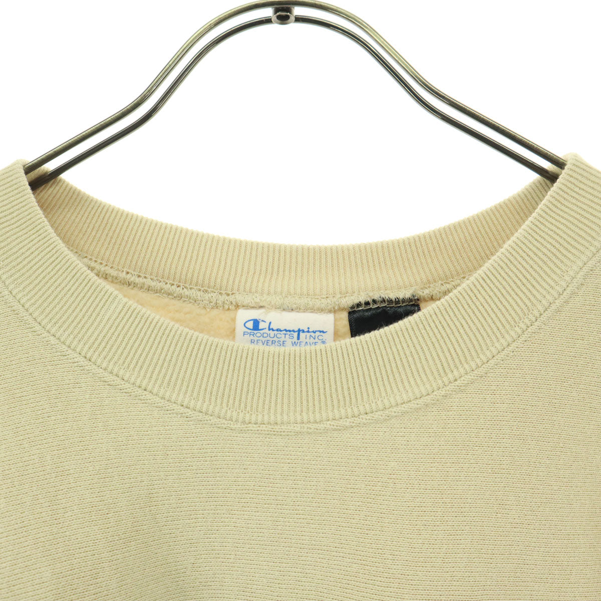 Champion チャンピオン Disney ディズニー コラボ 青単復刻 プリント キャラクター 長袖 リバースウィーブ スウェット M ベージュ トレーナー REVERSE WEAVE レディース