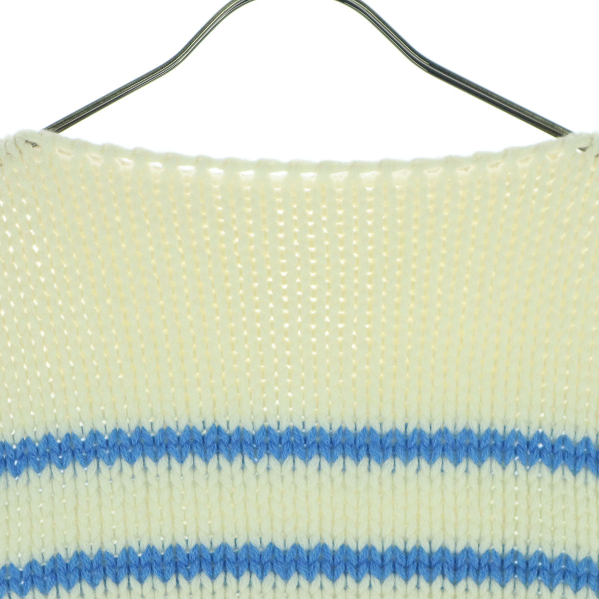 美品 GALERIE VIE ギャルリーヴィー ウール ボーダー柄 ツートンカラー 長袖 ニット F ホワイト系 レディース