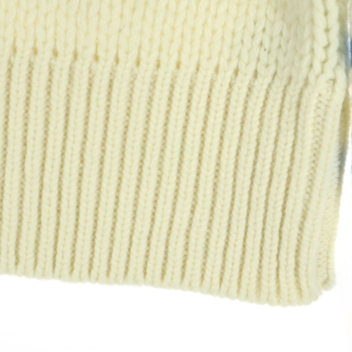 美品 GALERIE VIE ギャルリーヴィー ウール ボーダー柄 ツートンカラー 長袖 ニット F ホワイト系 レディース