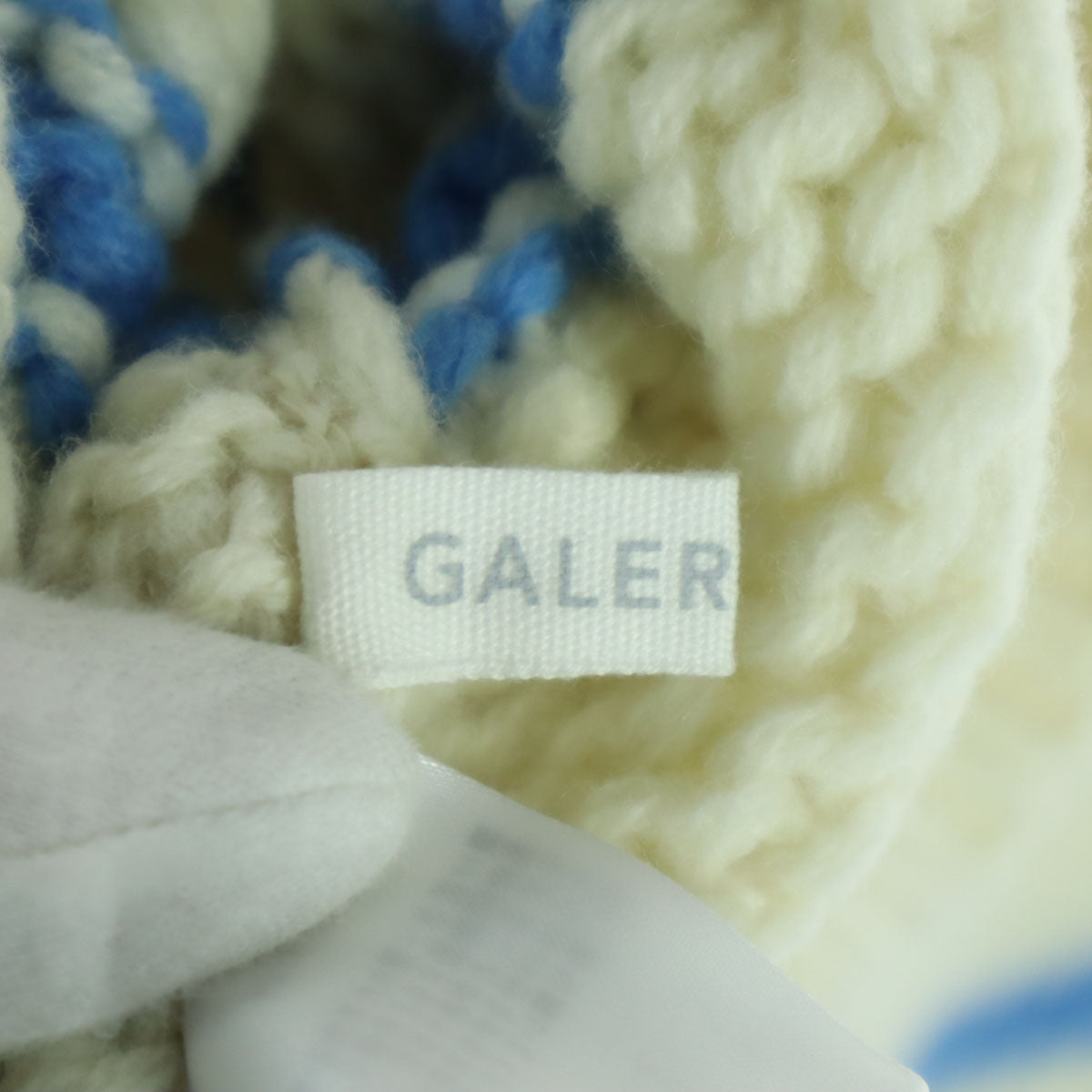 美品 GALERIE VIE ギャルリーヴィー ウール ボーダー柄 ツートンカラー 長袖 ニット F ホワイト系 レディース