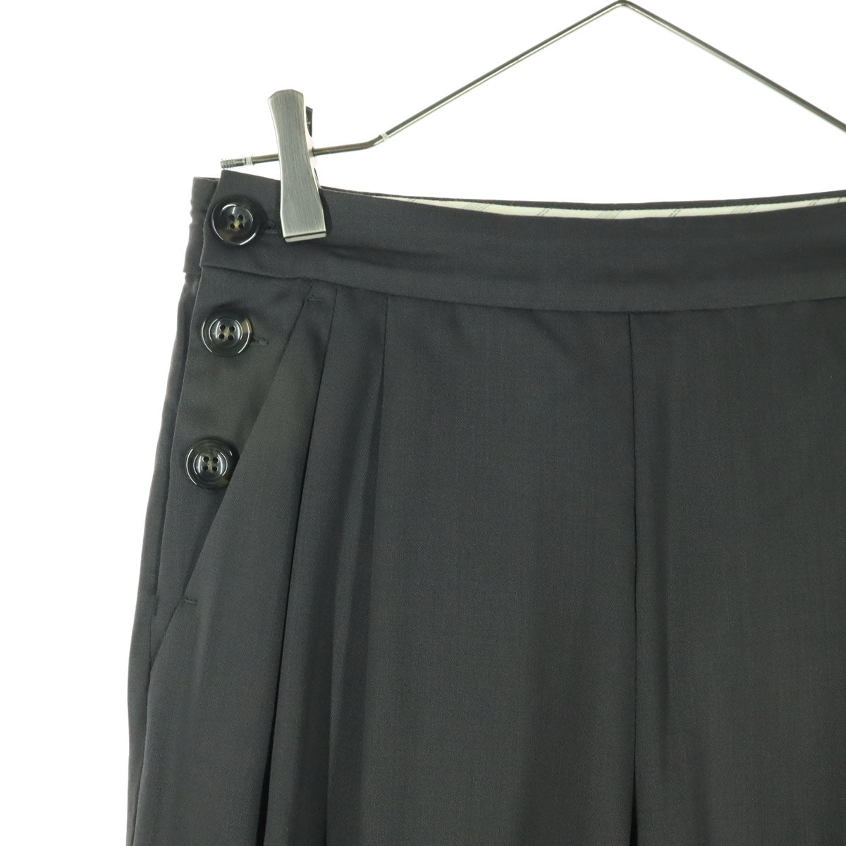 美品 SPORTMAX スポーツマックス ポルトガル製 ウール スラックスパンツ 36 グレー レディース