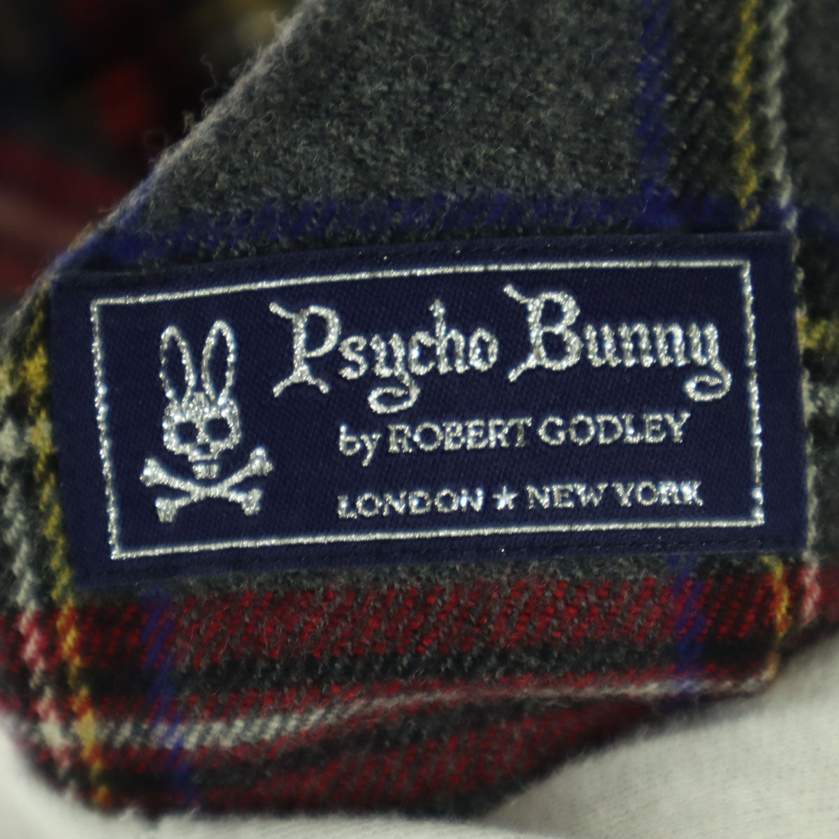 美品 Psycho Bunny サイコバニー 日本製 チェック柄 長袖 ブレザー M グレー系 メンズ