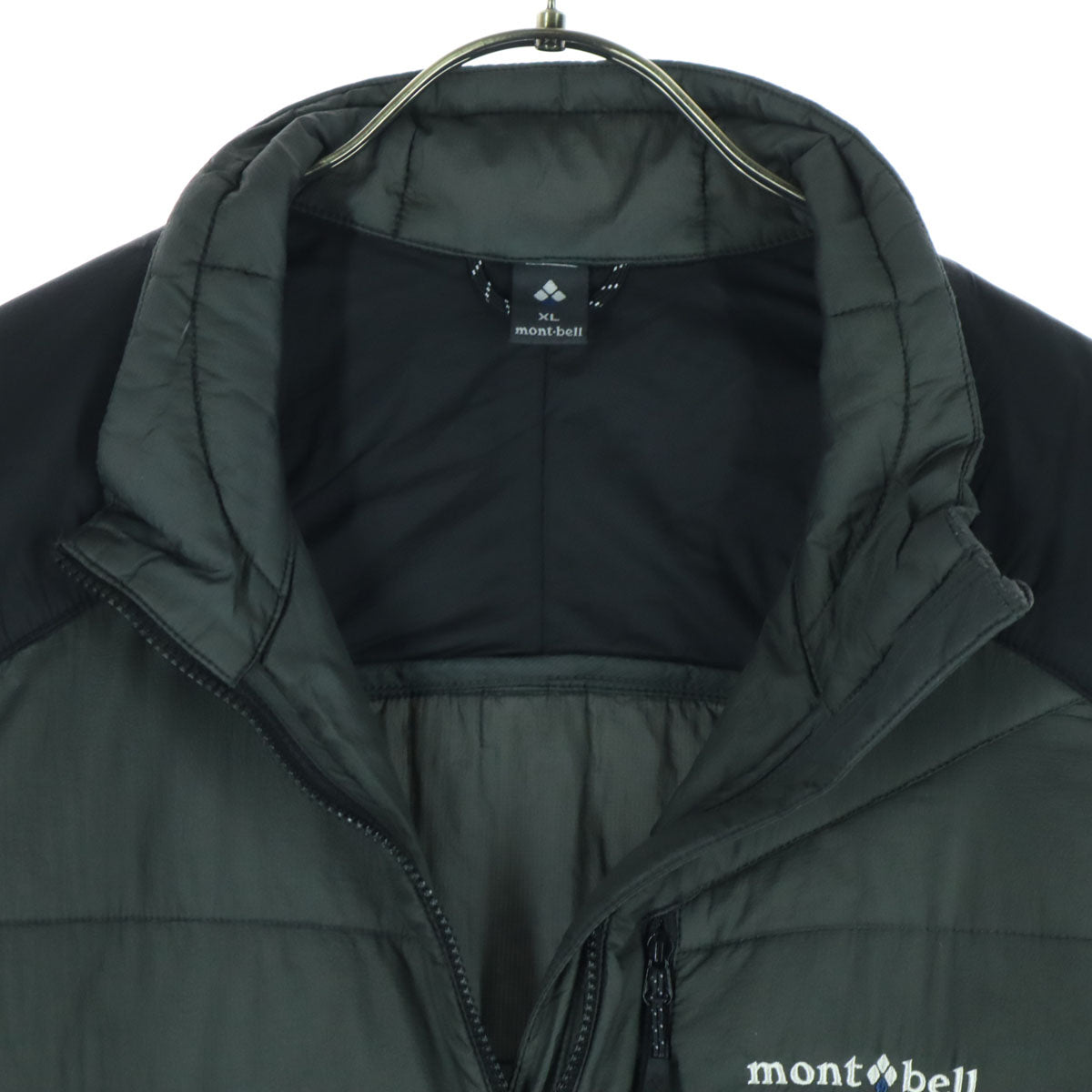 美品 mont-bell モンベル バイカラー バイカラー 長袖 ULサーマラップ 中綿ジャケット XL グレー系 1101539 ブラック メンズ