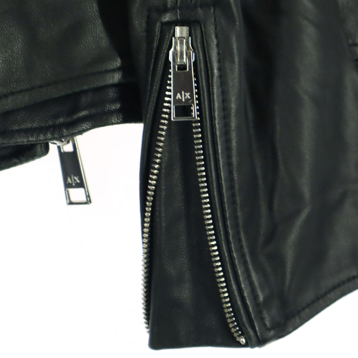 ARMANI EXCHANGE アルマーニエクスチェンジ 長袖 レザー ダブルライダースジャケット S ブラック 羊革 メンズ