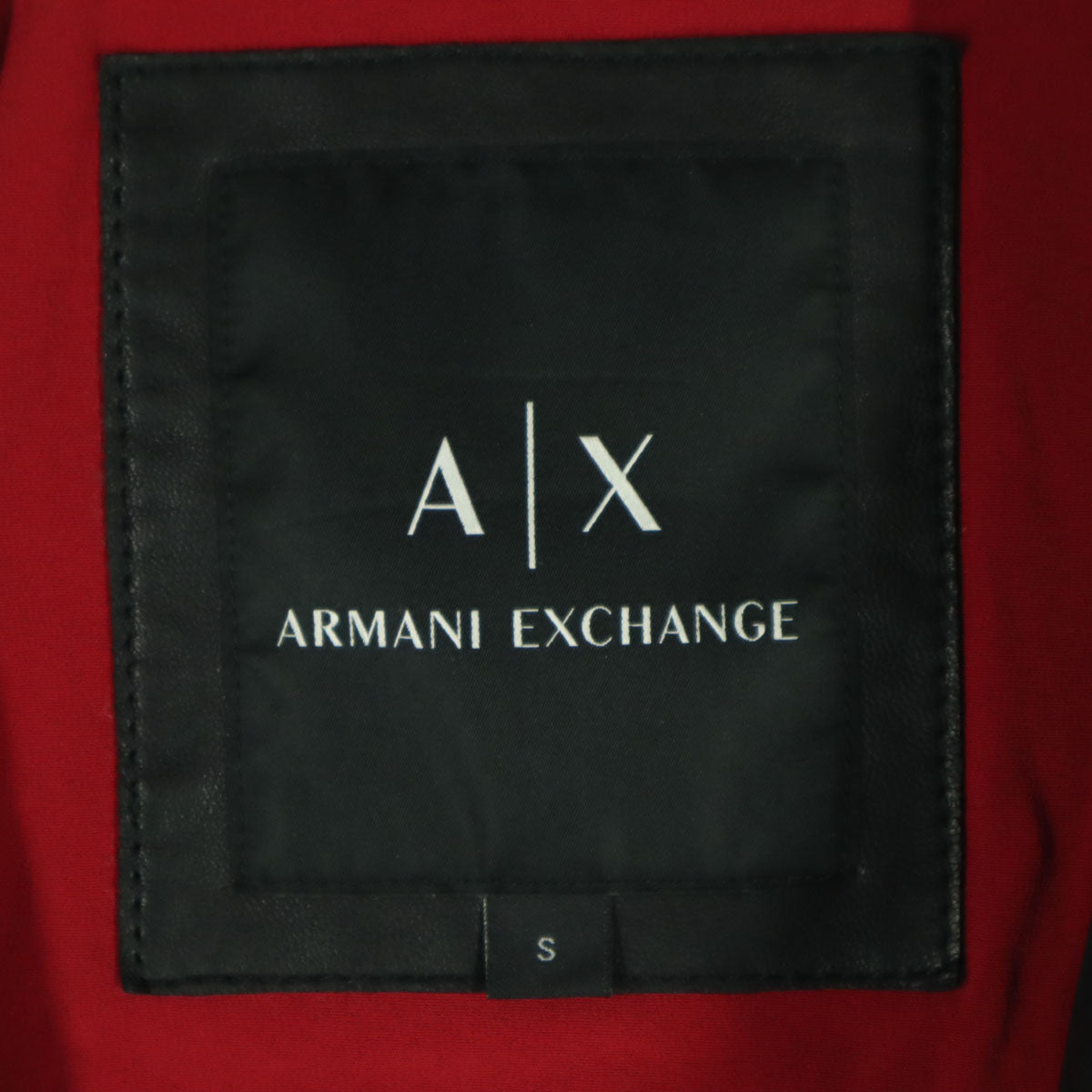 ARMANI EXCHANGE アルマーニエクスチェンジ 長袖 レザー ダブルライダースジャケット S ブラック 羊革 メンズ