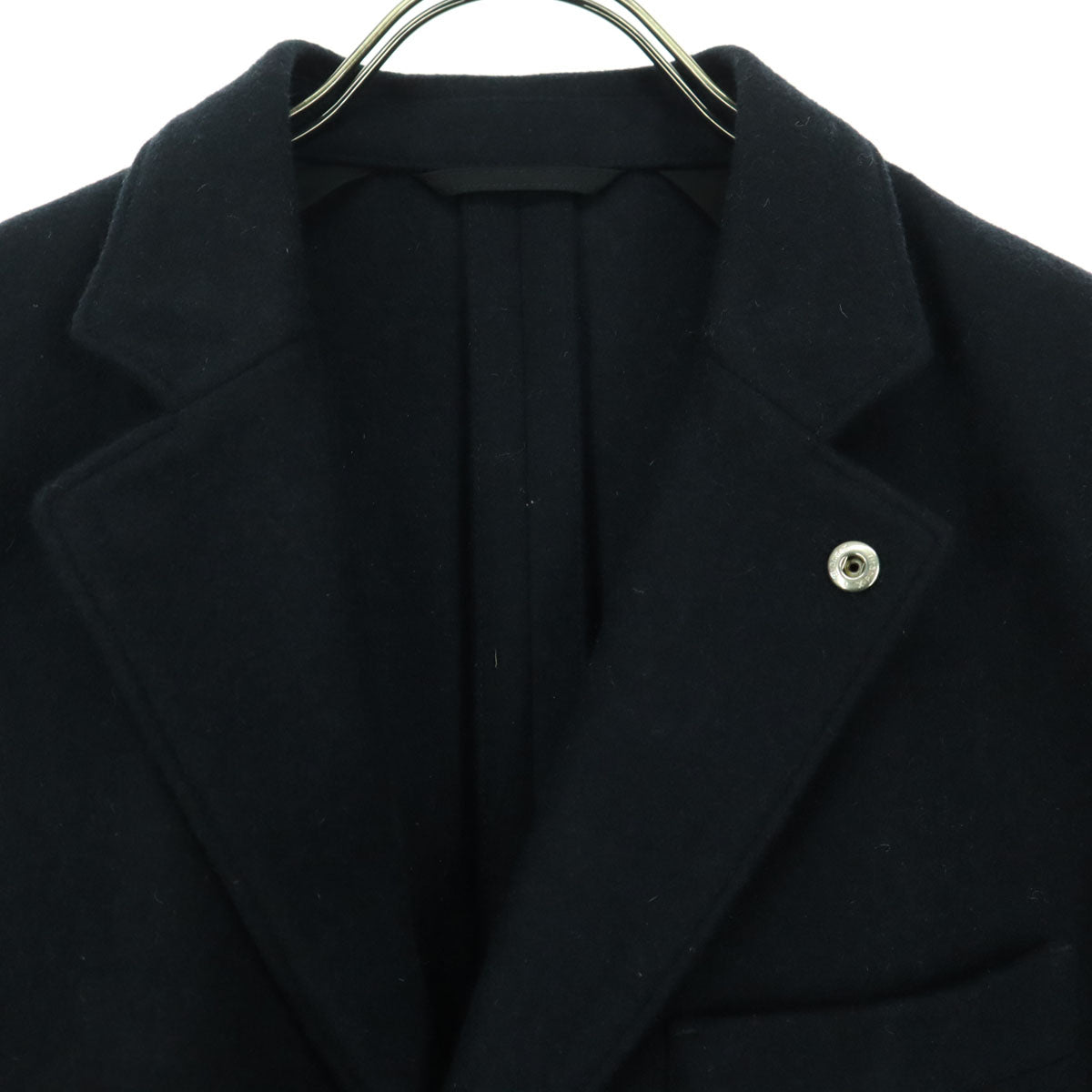 美品 UNIQLO and LEMAIRE ユニクロアンドルメール カシミヤ混 長袖 テーラード ウールジャケット S ブラック メンズ