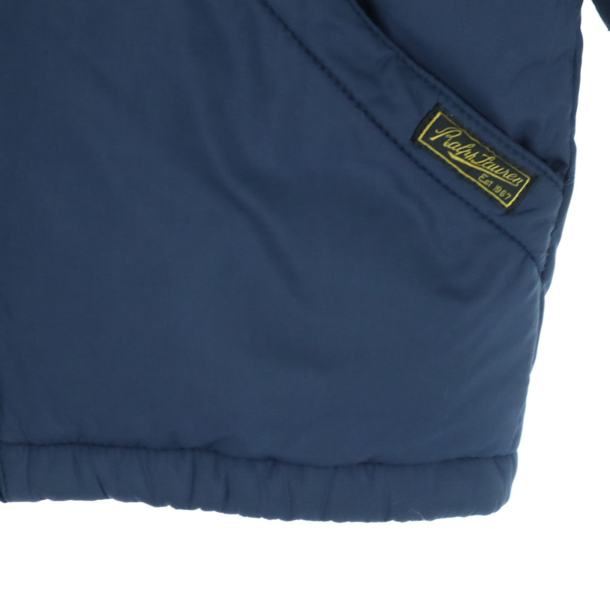 POLO RALPH LAUREN ポロラルフローレン ワンポイントロゴ ツートンカラー 長袖 ダウンジャケット 140 ネイビー キッズ