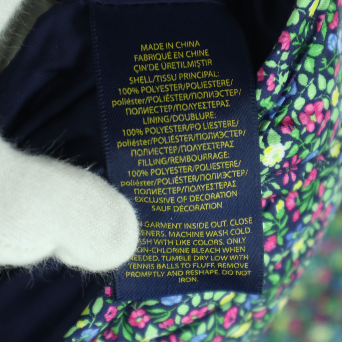 美品 POLO RALPH LAUREN ポロラルフローレン 小花柄 長袖 中綿ジャケット XL グリーン系 キッズ