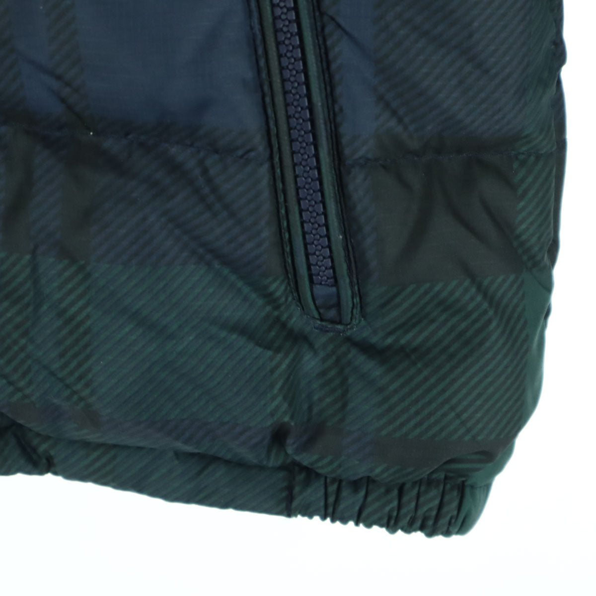 美品 RALPH LAUREN ラルフローレン チェック柄 フード取外し可 ダウンジャケット 6 グリーン キッズ