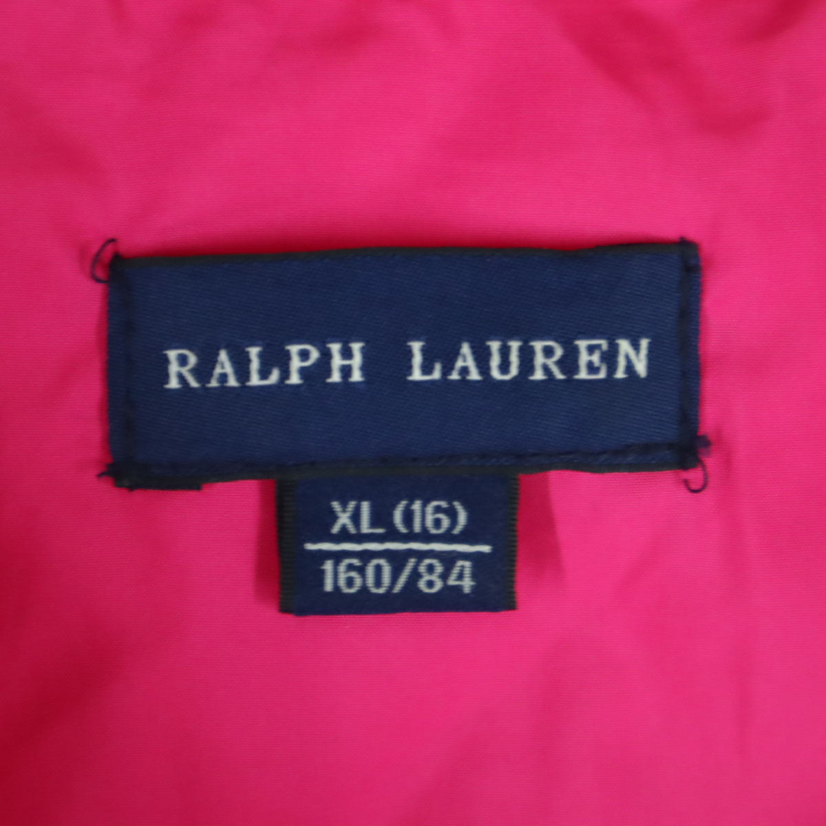 RALPH LAUREN ラルフローレン ワンポイントロゴ刺繍 中綿 キルティングジャケット 160 ピンク キッズ