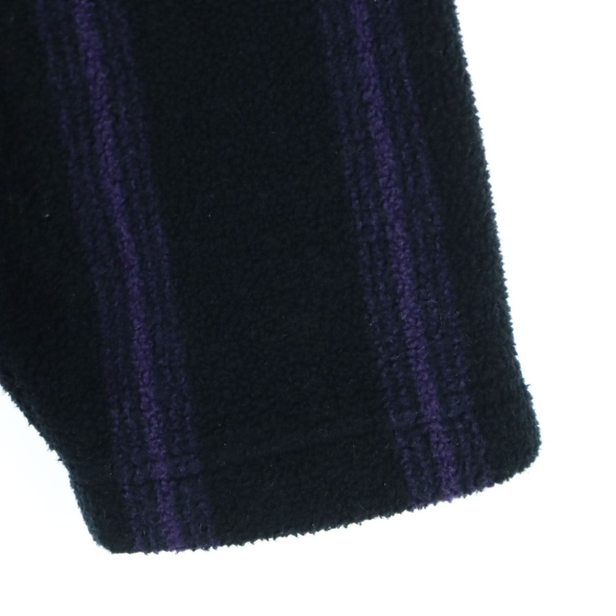 美品 UNIQLO and NEEDLES ユニクロアンドニードルズ ストライプ柄 長袖 フリース カーディガン L ブラック メンズ