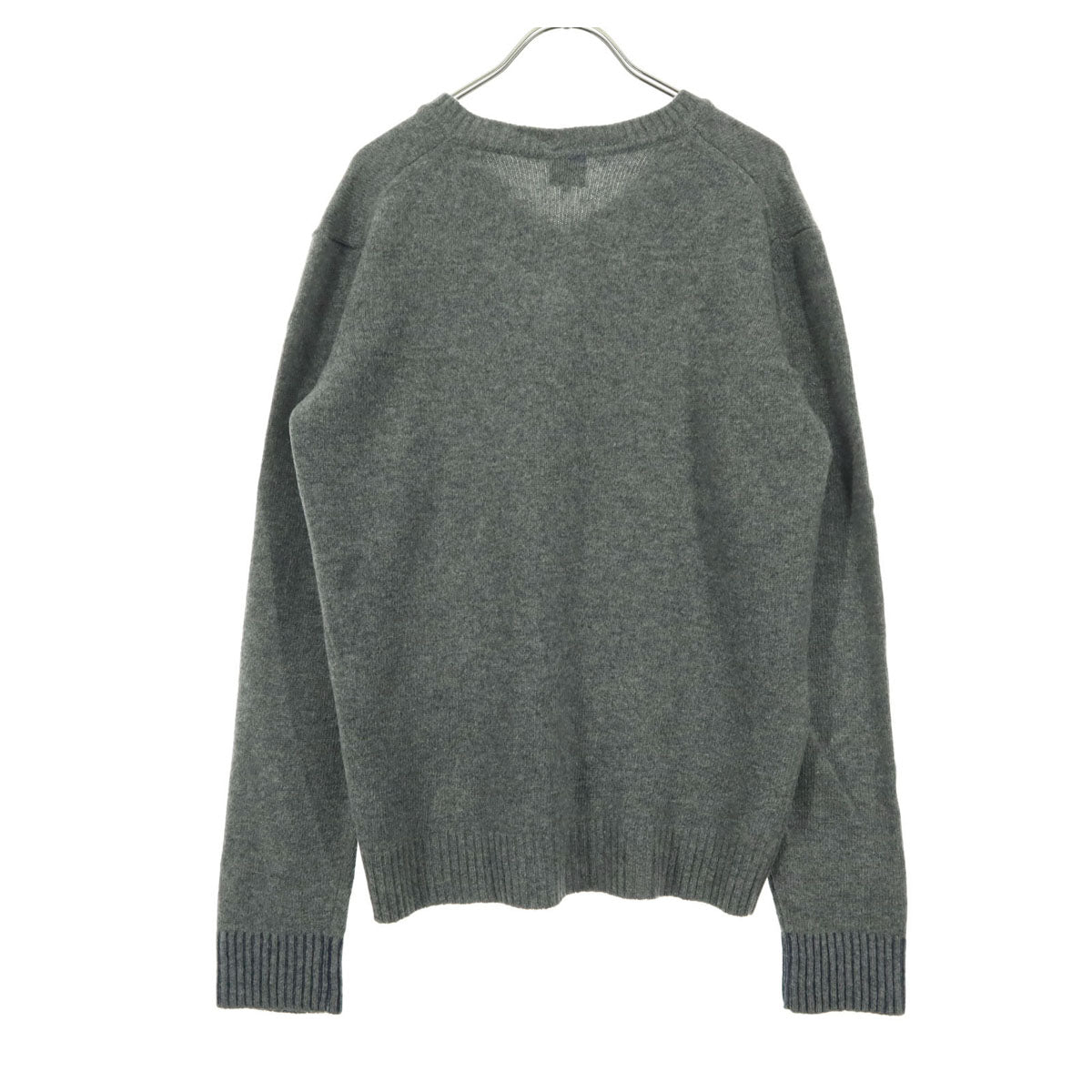 美品 Pretty Green プリティーグリーン ワンポイントロゴ 長袖 Vネック セーター 2 グレー メンズ