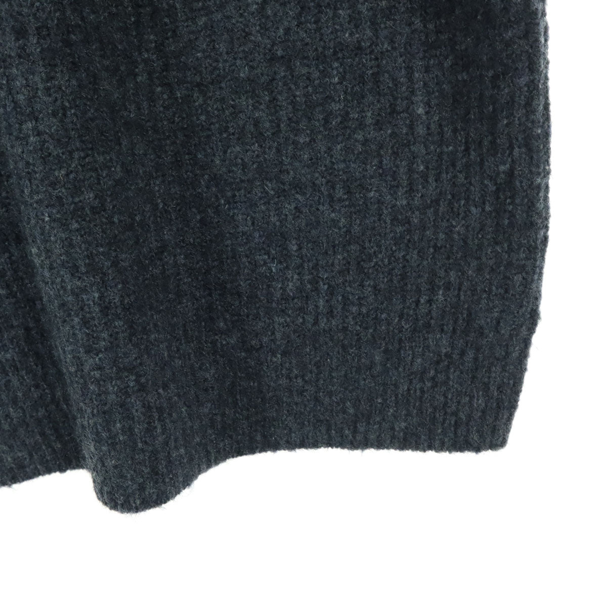 美品 UNFILO アンフィーロ 長袖 ウール混 モヘヤ混 ニット XL ネイビー メンズ