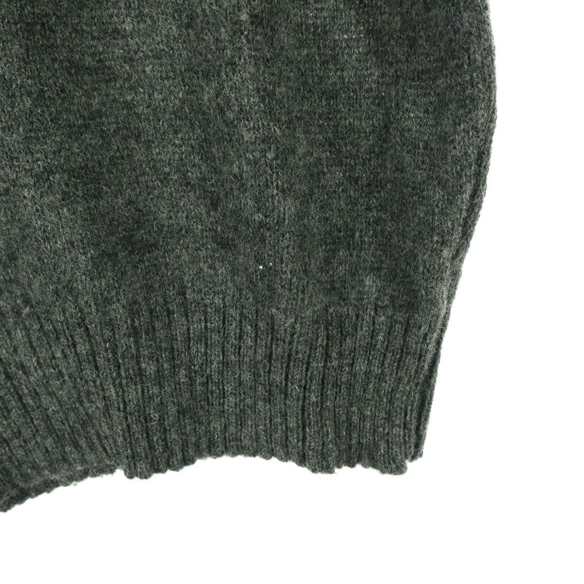 美品 RALPH LAUREN ラルフローレン ロゴ刺繍 長袖 ウール セーター L グレー メンズ