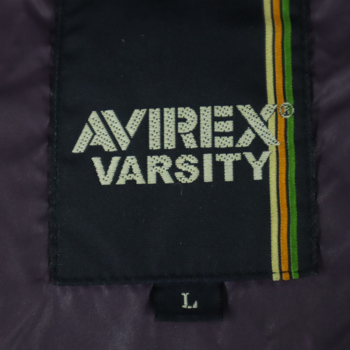 AVIREX VARSITY アビレックスバーシティ 長袖 ダウンジャケット L ブラック メンズ