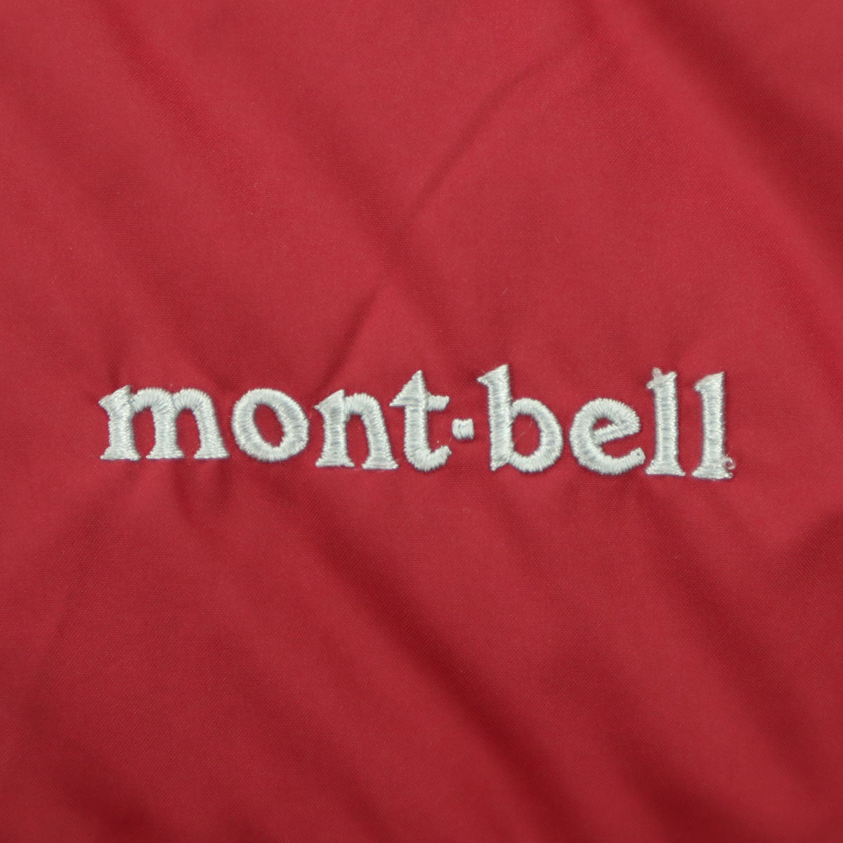 mont-bell モンベル 英字 長袖 ライトダウンジャケット 150 レッド 収納袋付属 キッズ