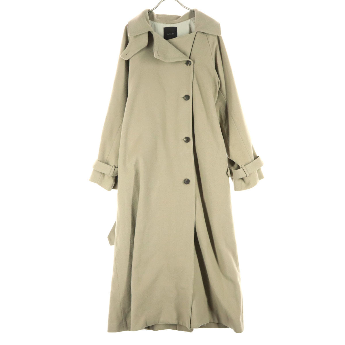 anuans アニュアンス ロング ウール トレンチコート F ベージュ レディース