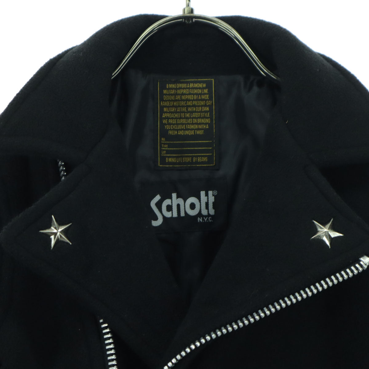 schott ショット フリース ダブルライダースジャケット 110 ブラック キッズ