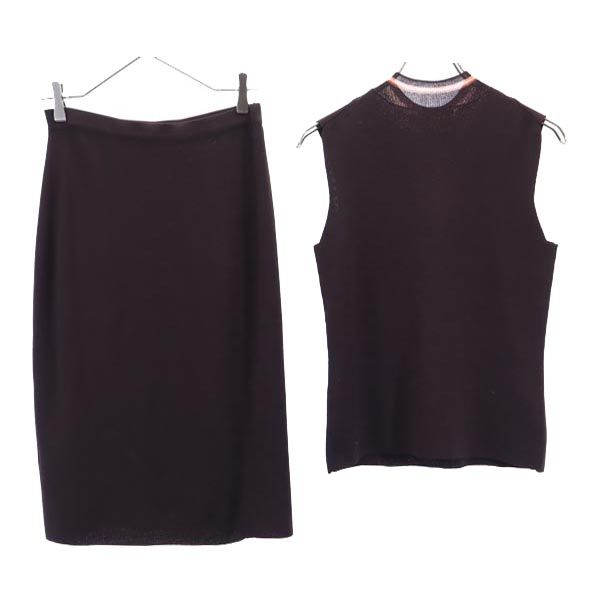 ANTEPRIMA アンテプリマ ノースリーブ カットソー 上下 セットアップ 42 茶 スカート レディース