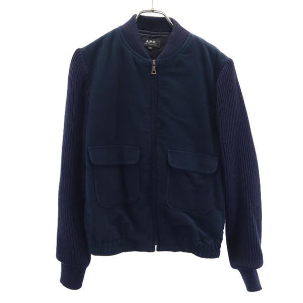 A.P.C. アーペーセー 袖ニット切替 中綿ジャケット S ネイビー系 レディース