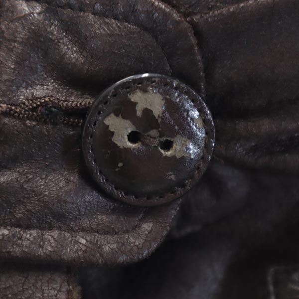 ARMANI JEANS アルマーニジーンズ フェイク レザージャケット USA 4 焦茶 裏ファー メンズ