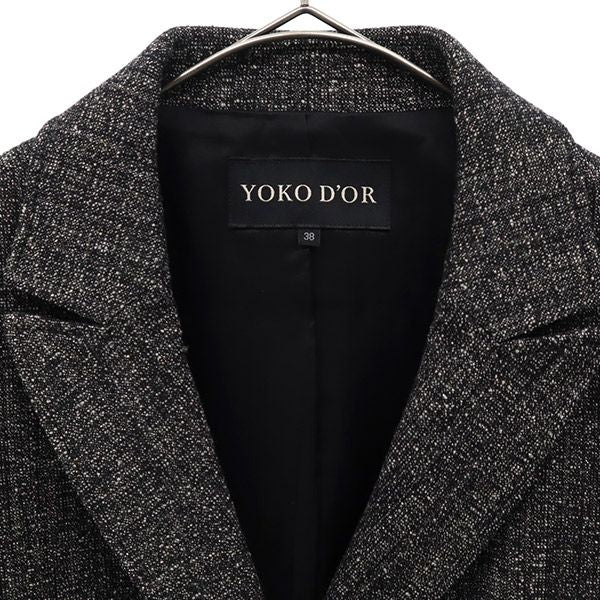 YOKO DOR ヨーコドール 三陽商会 総柄 テーラードジャケット 38 ブラック系 レディース