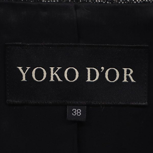 YOKO DOR ヨーコドール 三陽商会 総柄 テーラードジャケット 38 ブラック系 レディース