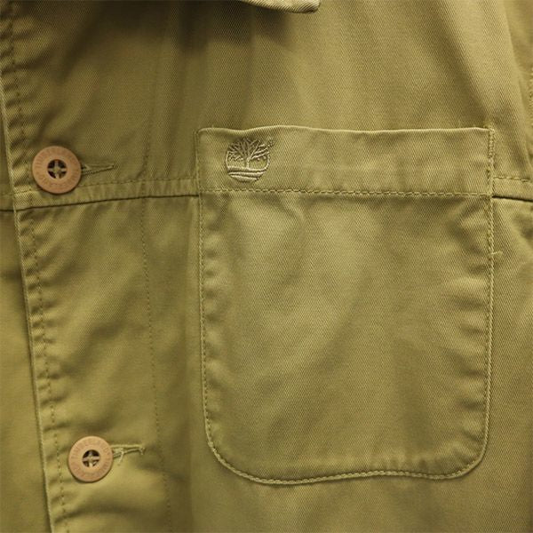 ティンバーランド ウェザーギア ワンポイント刺繍 ハンティングジャケット S/P ベージュ ワーク メンズ