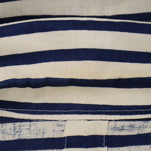 ローブスコンフェクションズ リネン ボーダー テーラードジャケット 2 ホワイト×ネイビー レディース