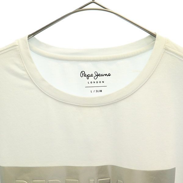 PEPE JEANS LONDON ペペジーンズロンドン プリント 長袖 Tシャツ L ホワイト ロンT メンズ