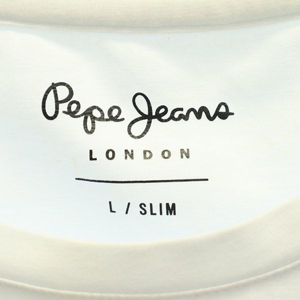 PEPE JEANS LONDON ペペジーンズロンドン プリント 長袖 Tシャツ L ホワイト ロンT メンズ