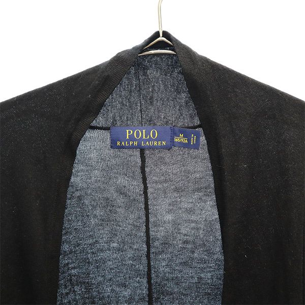 POLO RALPH LAUREN ポロラルフローレン 長袖 ロング ニットカーディガン M ブラック レディース
