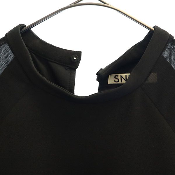 SNIDEL スナイデル 長袖 袖シアー ワンピース 0 ブラック レディース