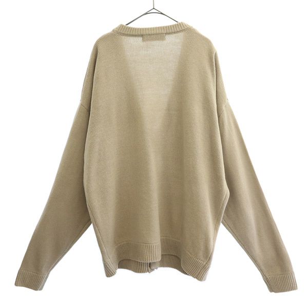 カッパ 長袖 Vネック ニットカーディガン M ベージュ Kappa メンズ