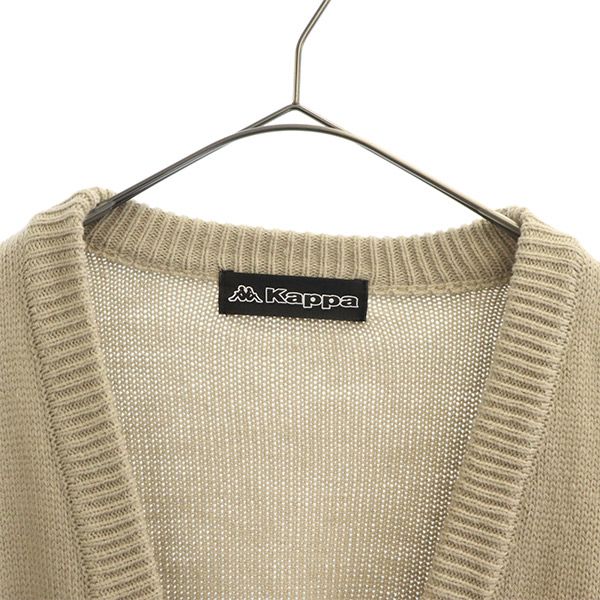 カッパ 長袖 Vネック ニットカーディガン M ベージュ Kappa メンズ
