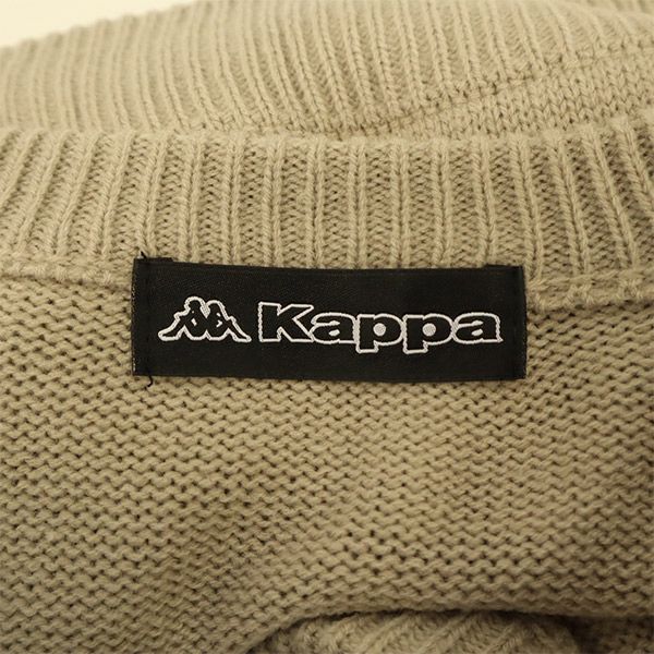 カッパ 長袖 Vネック ニットカーディガン M ベージュ Kappa メンズ