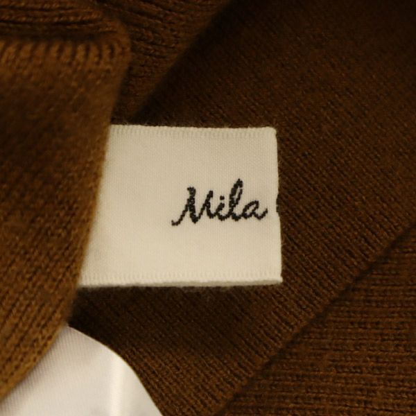 Mila Owen ミラオーウェン 長袖 ボートネック セーター F ブラウン ニット レディース