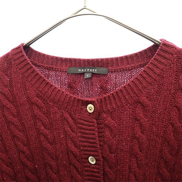 MACPHEE マカフィー ウールブレンド 長袖 ニットカーディガン 1 レッド トゥモローランド レディース