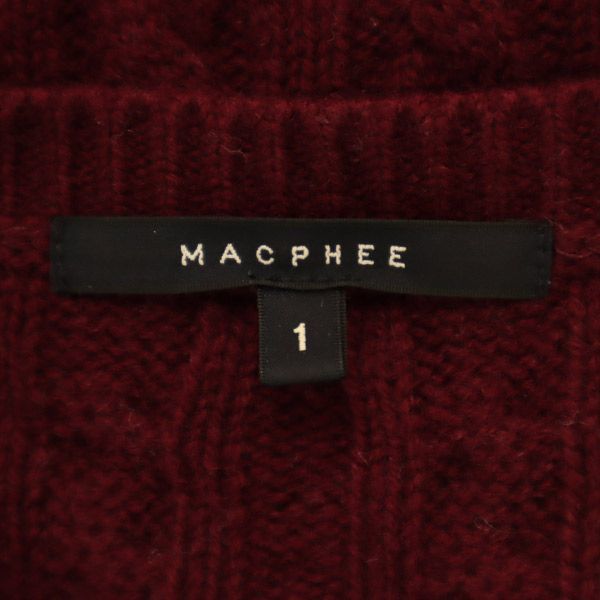 MACPHEE マカフィー ウールブレンド 長袖 ニットカーディガン 1 レッド トゥモローランド レディース