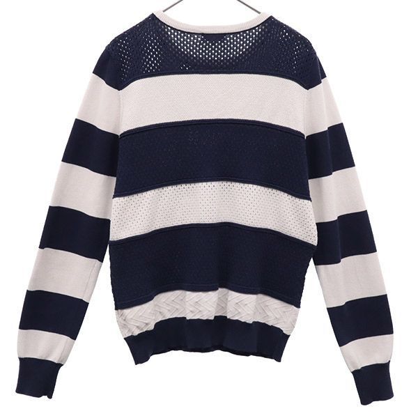 MACKINTOSH PHILOSOPHY マッキントッシュフィロソフィー ボーダー柄 長袖 セーター 38 ネイビー×ホワイト ニット レディース