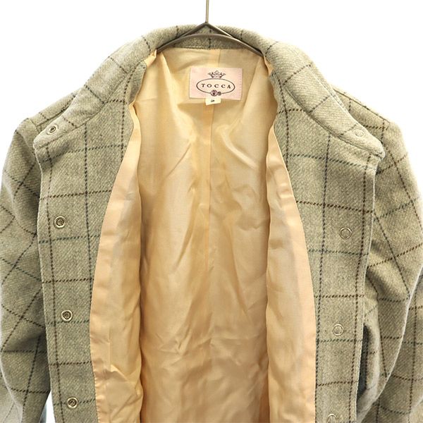 TOCCA トッカ ウール 格子柄 ジャケット 2 グレー×ブラウン レディース