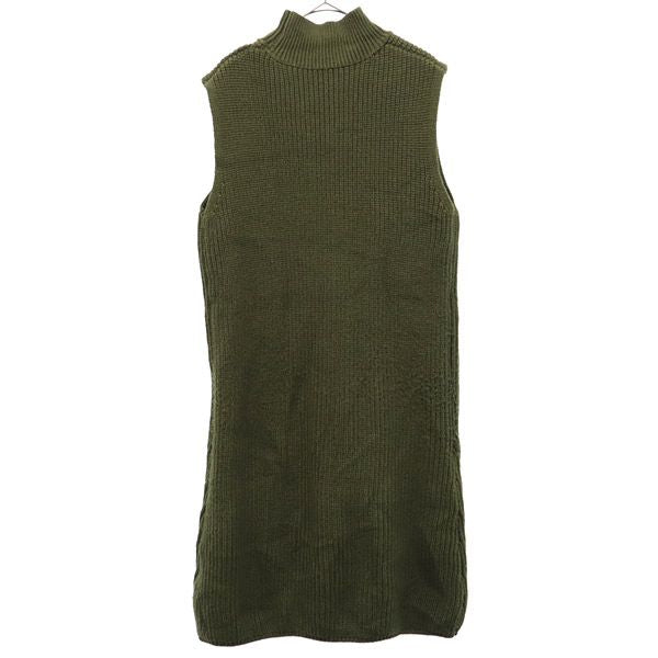 エモダ ノースリーブ ニット ワンピース F グリーン EMODA ハイネック レディース