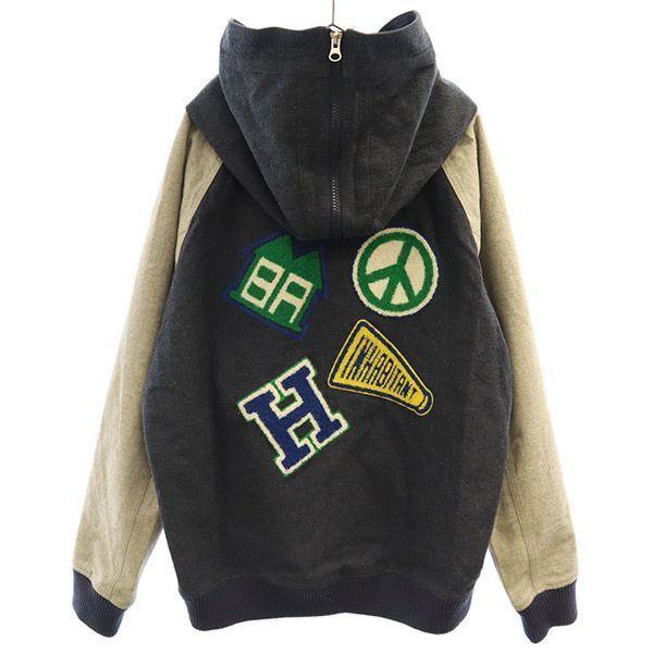 インハビタント ワンポイントワッペン スタジャン S INHABITANT フード付 メンズ