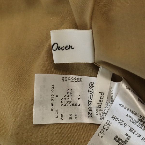 Mila Owen ミラオーウェン リネンブレンド チェック柄 ノースリーブ ワンピース 0 ブラウン系 バックリボン レディース