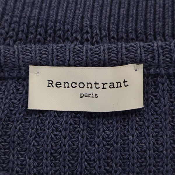 Rencontrant レンコントラント 長袖 ニット M ネイビー セーター レディース