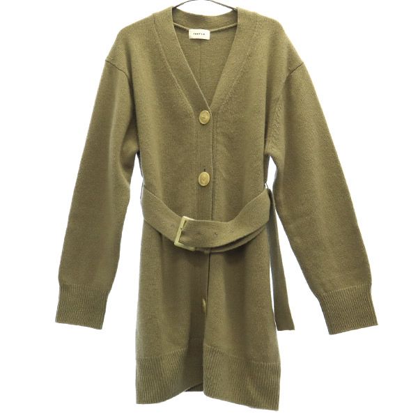 FRAY I.D フレイアイディー ウール 長袖 ロング ニットカーディガン F カーキ レディース